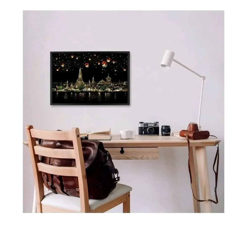 2 Pack Scratch Art Rainbow Painting Paper, Sketch Pad DIY Night View...